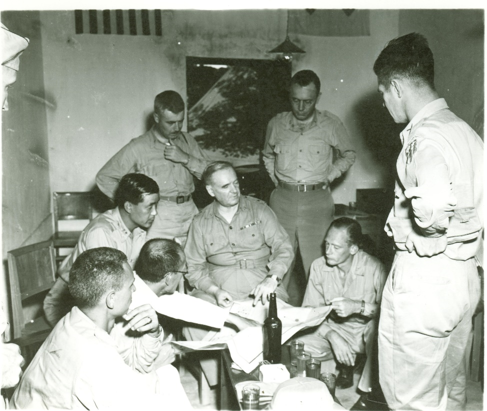 William J. Donovan briefing a plan during World War II. Courtesy CIA photo.