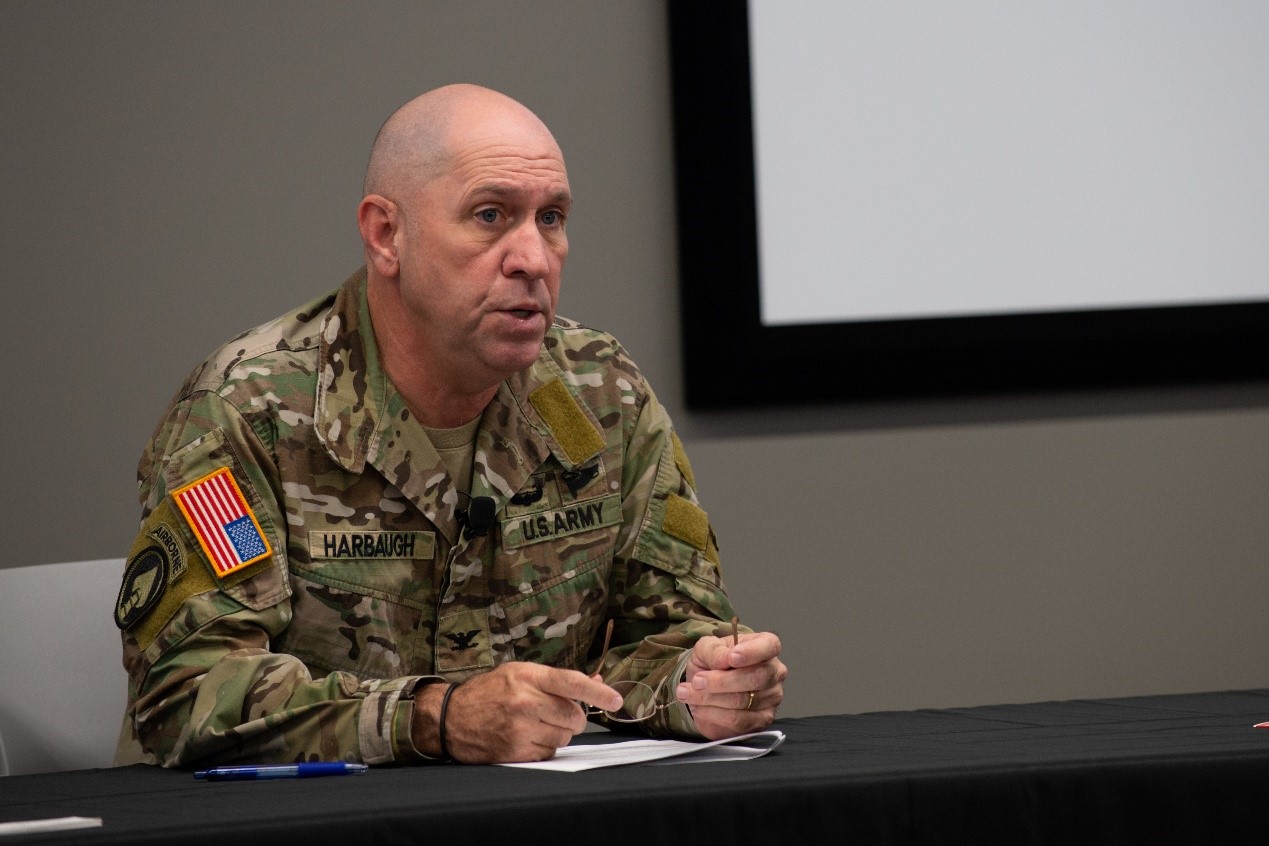 Col. Cary Harbaugh at the Warrior Games briefing