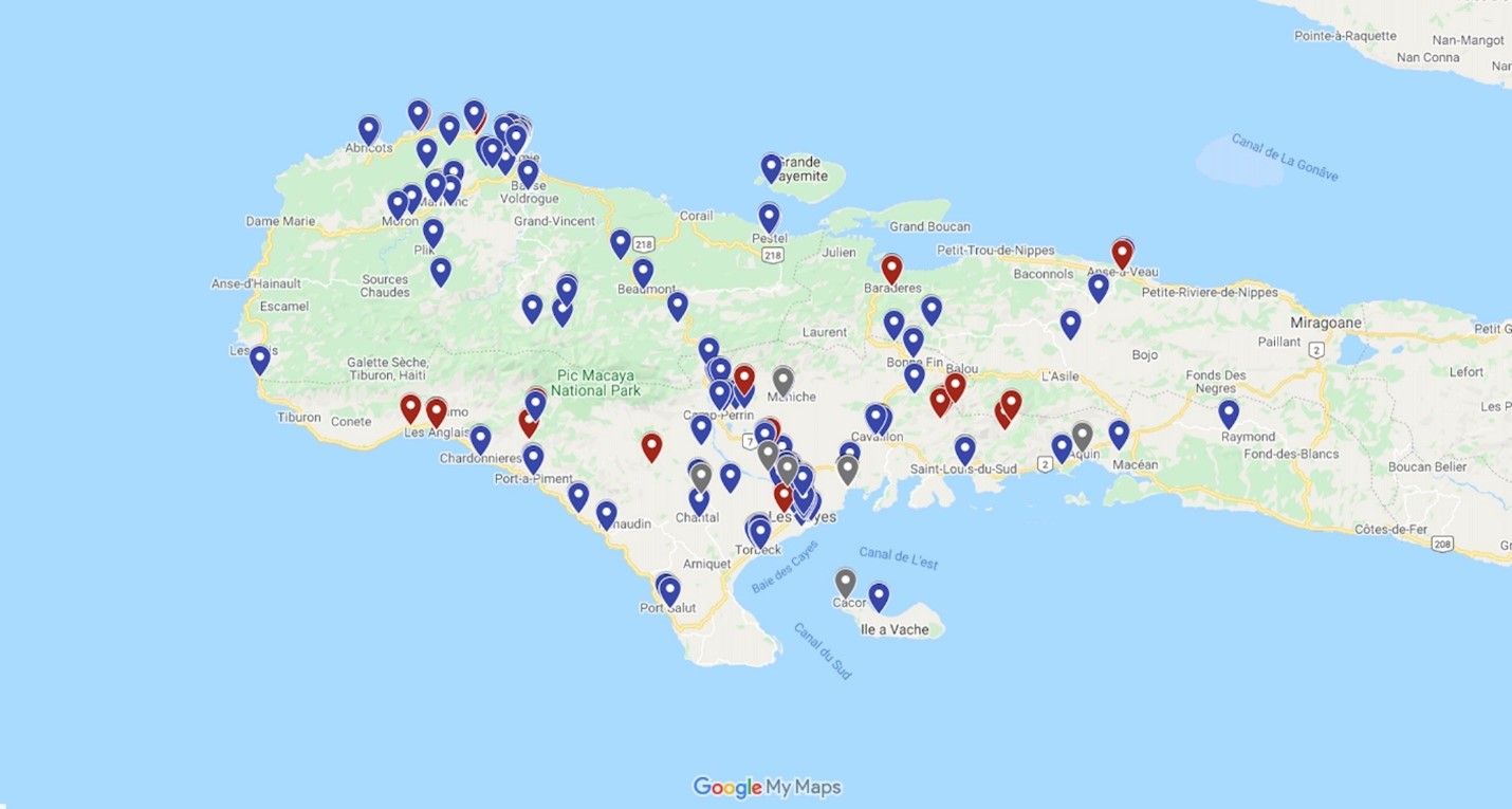Map of South Haiti