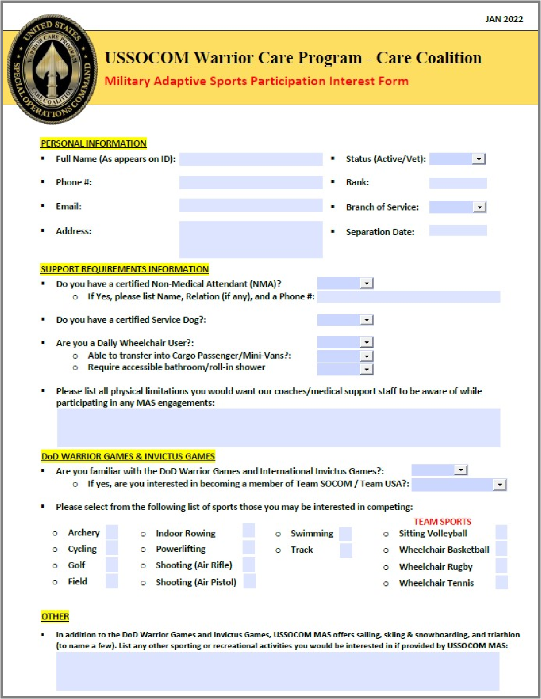 MAS Participation Interest Form PDF